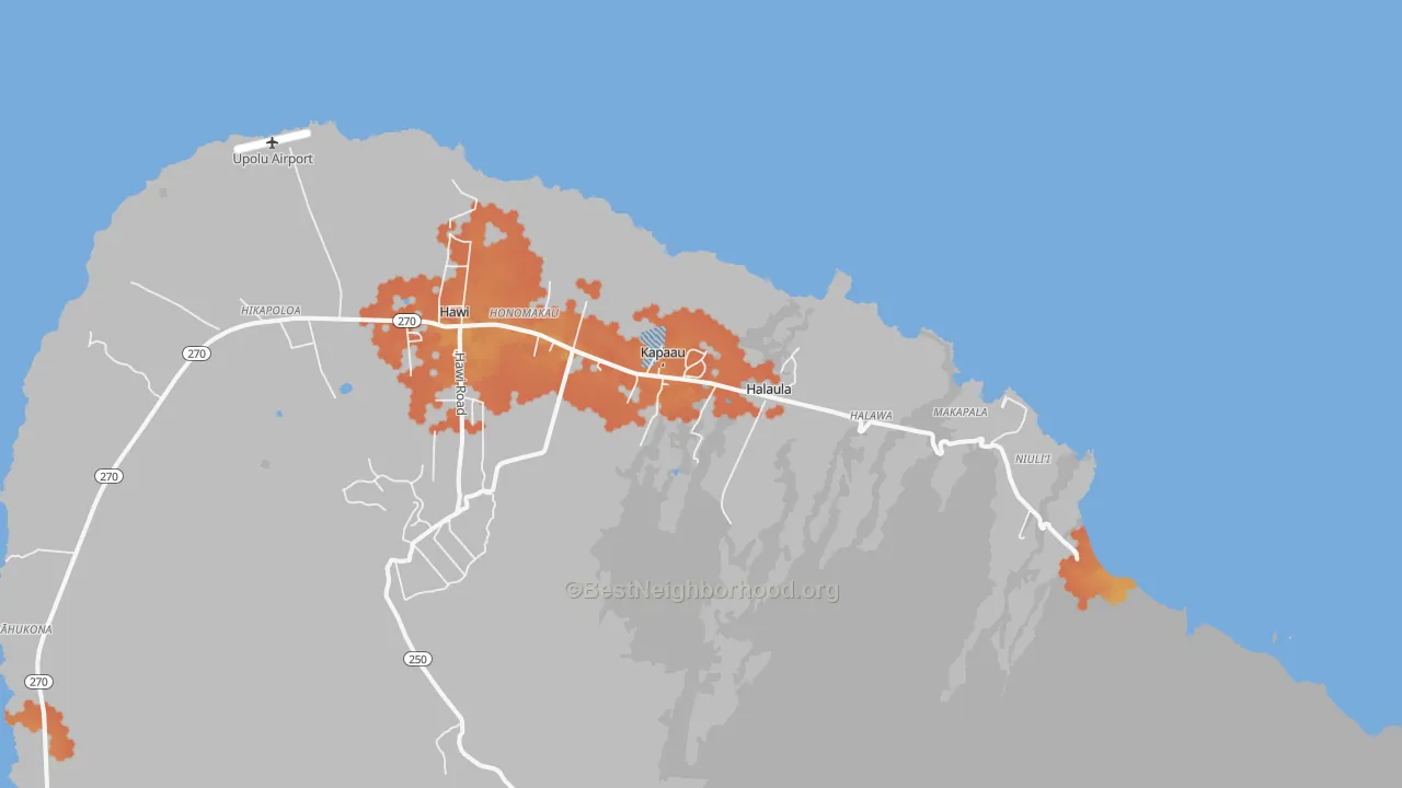 Bike Grade map of 96755, HI