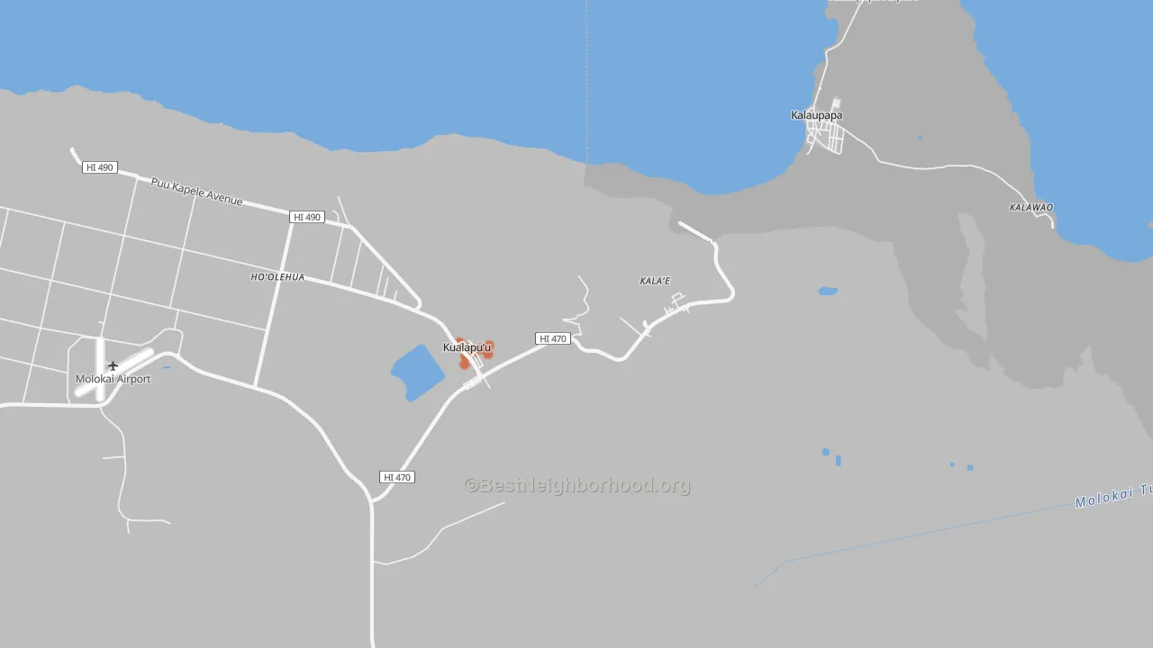 Bike Grade map of 96757, HI