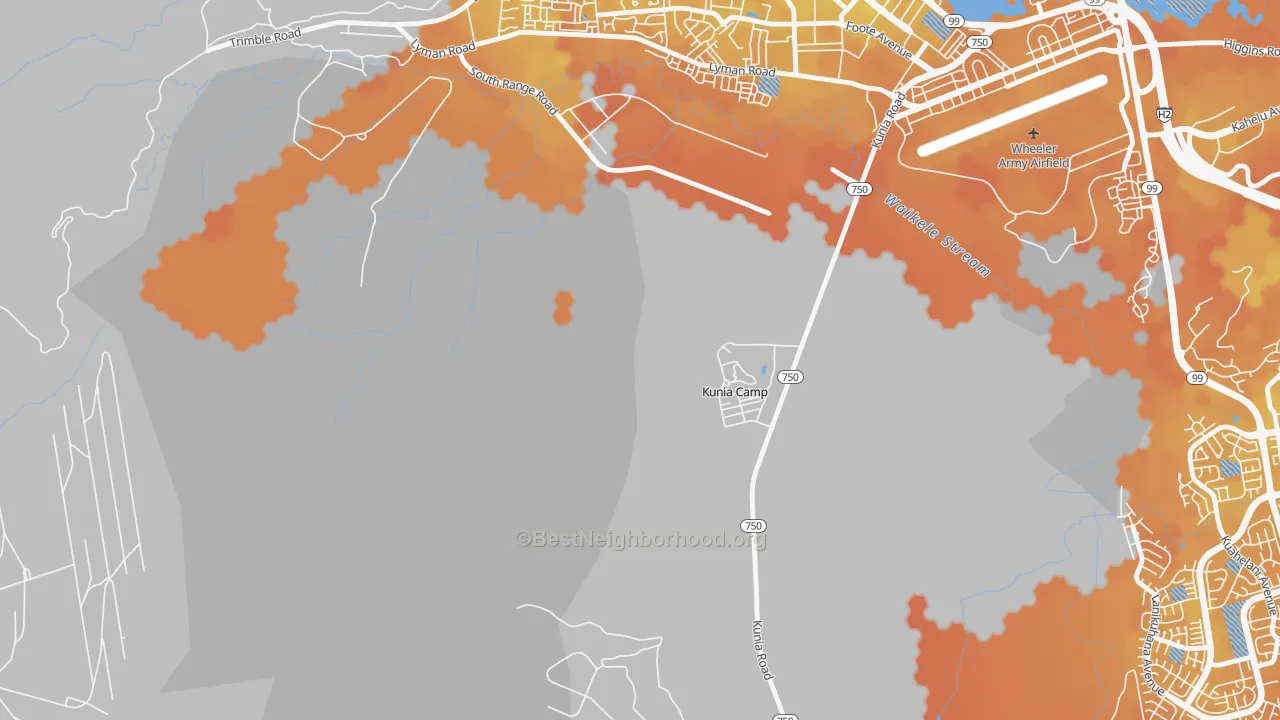 Bike Grade map of 96759, HI