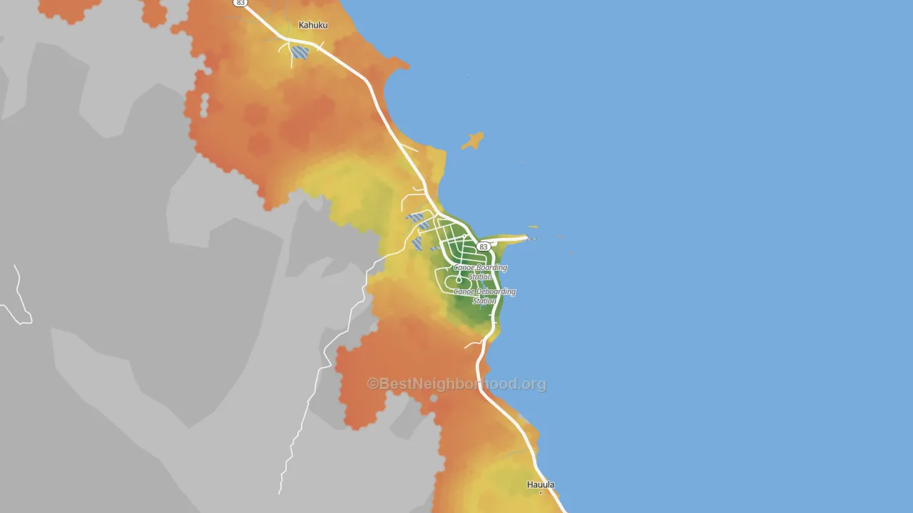 Bike Grade map of 96762, HI