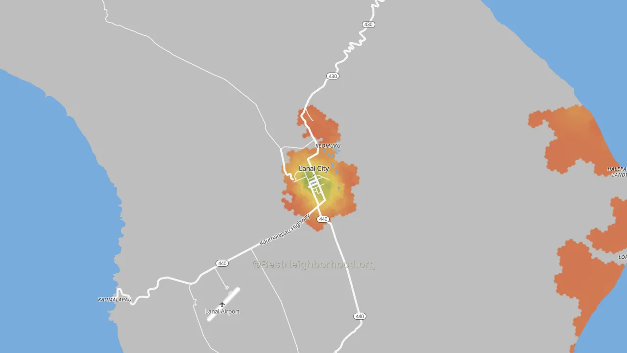 Bike Grade map of 96763, HI