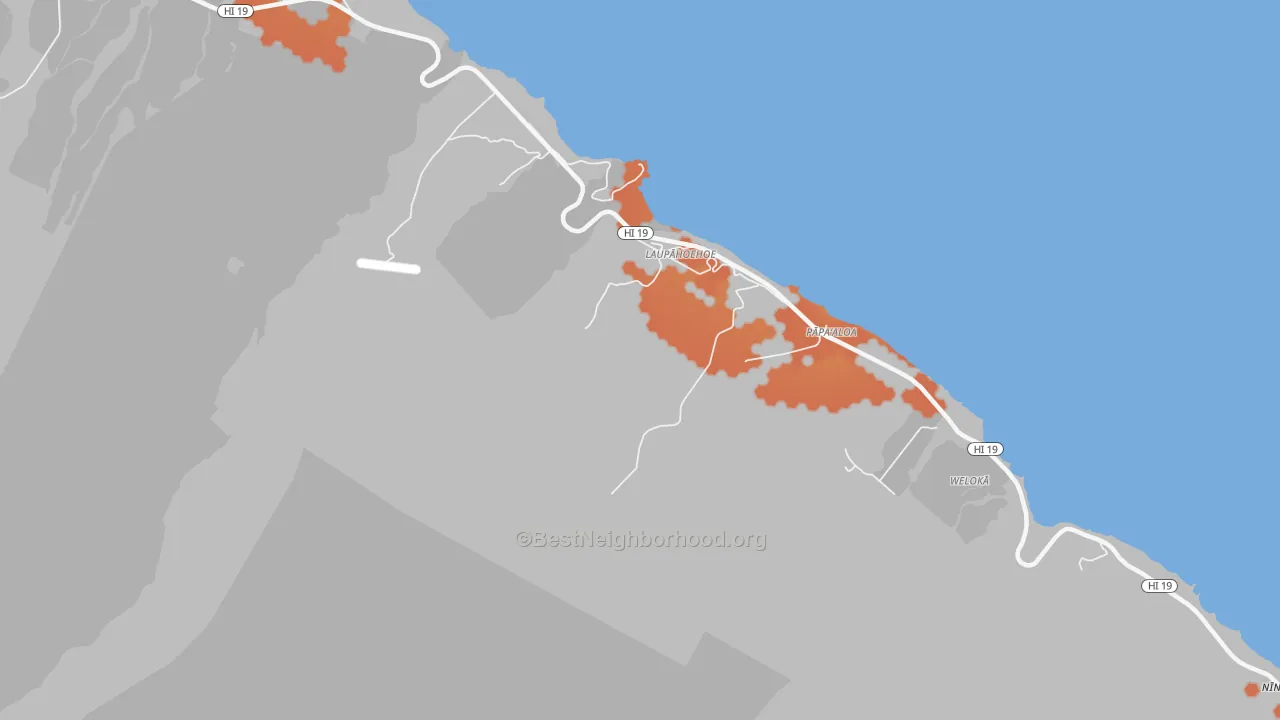 Bike Grade map of 96764, HI