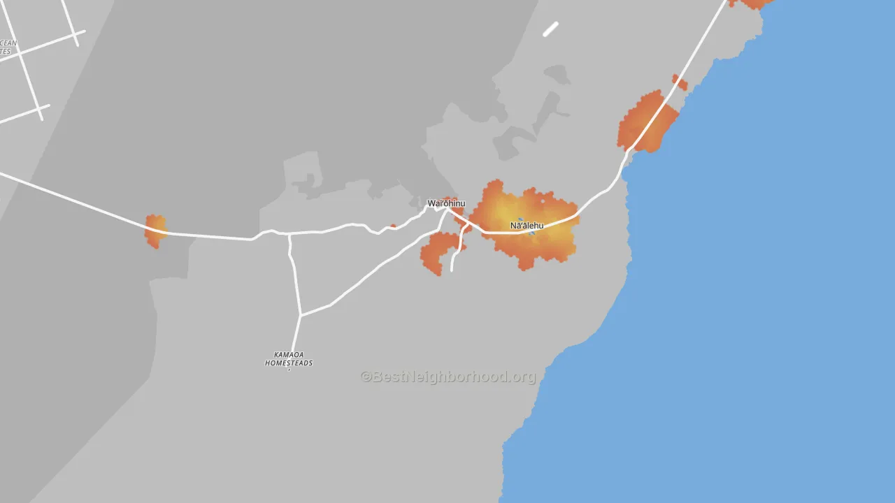 Bike Grade map of 96772, HI