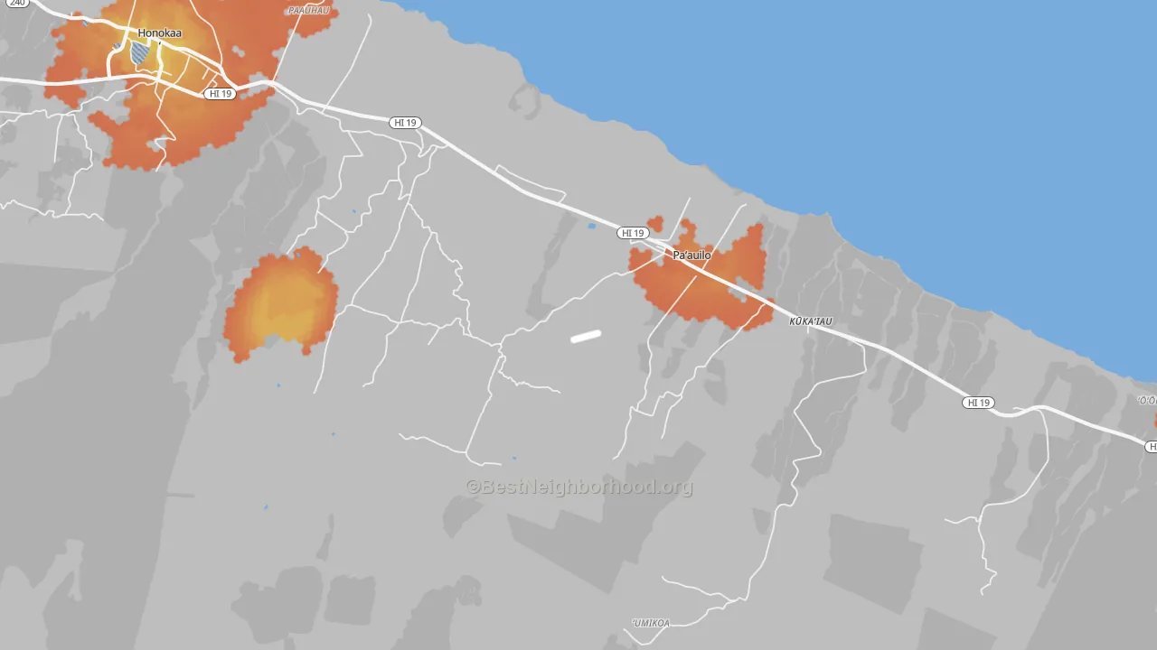 Bike Grade map of 96776, HI
