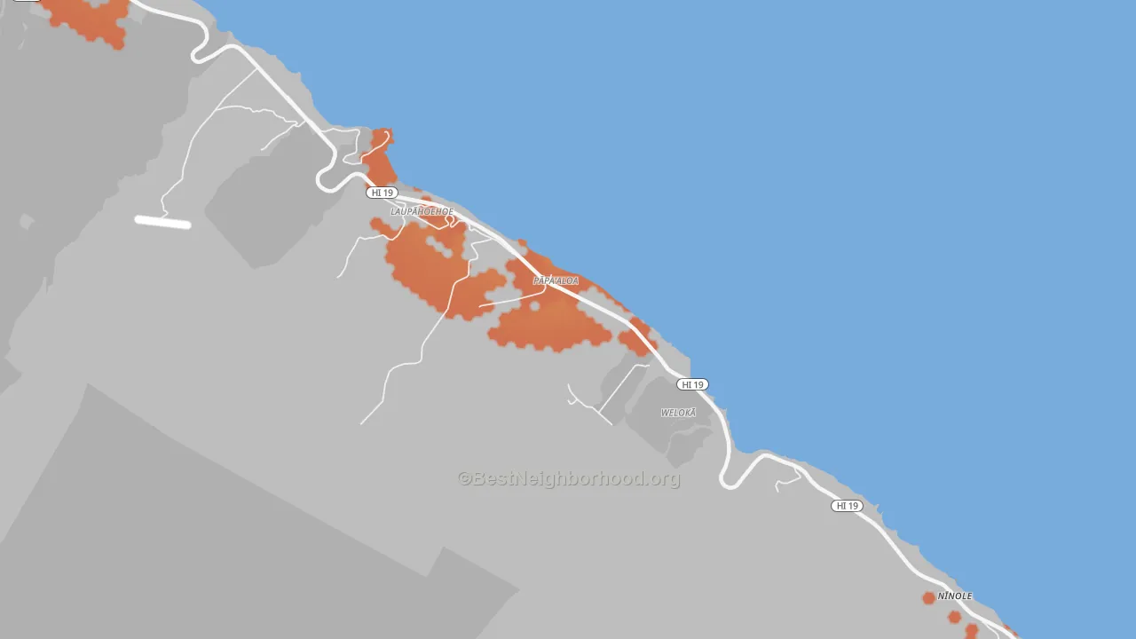 Bike Grade map of 96780, HI