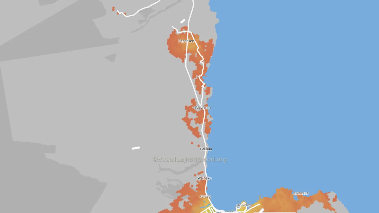 Bike Grade map of 96781, HI