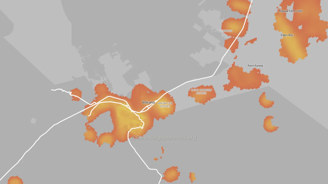 Bike Grade map of 96785, HI