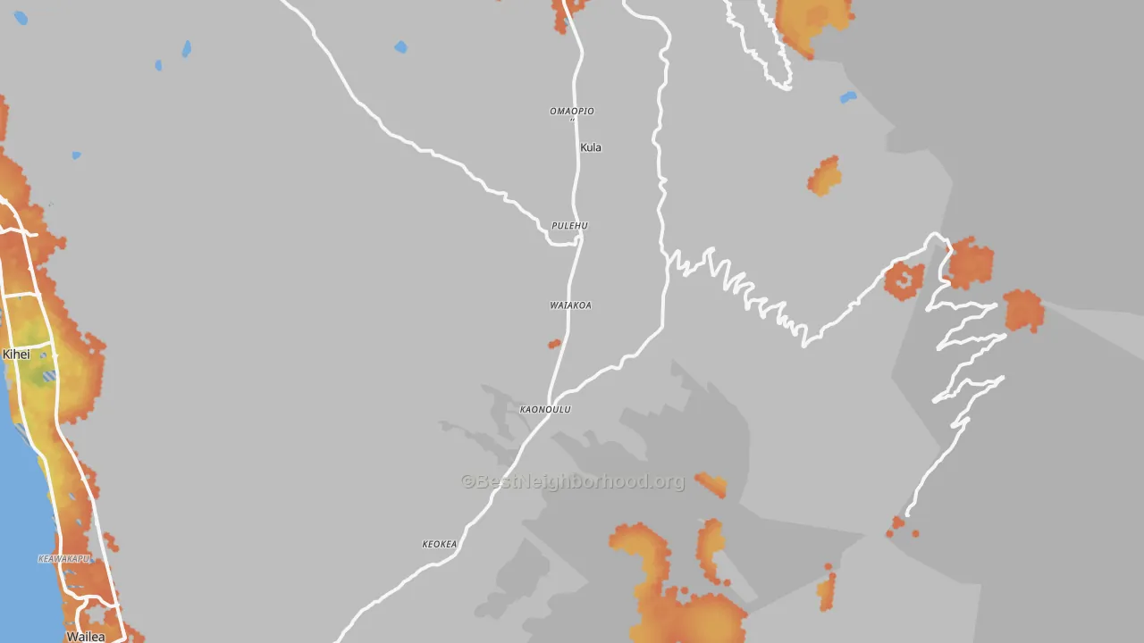 Bike Grade map of 96790, HI