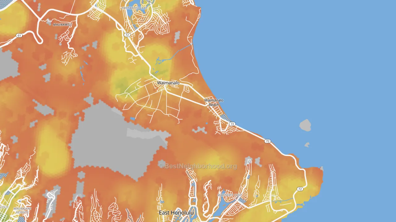 Bike Grade map of 96795, HI
