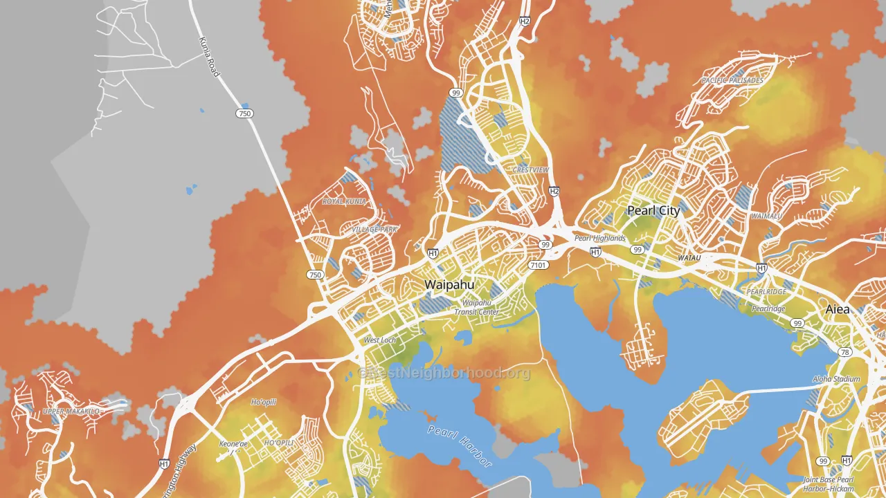 Bike Grade map of 96797, HI