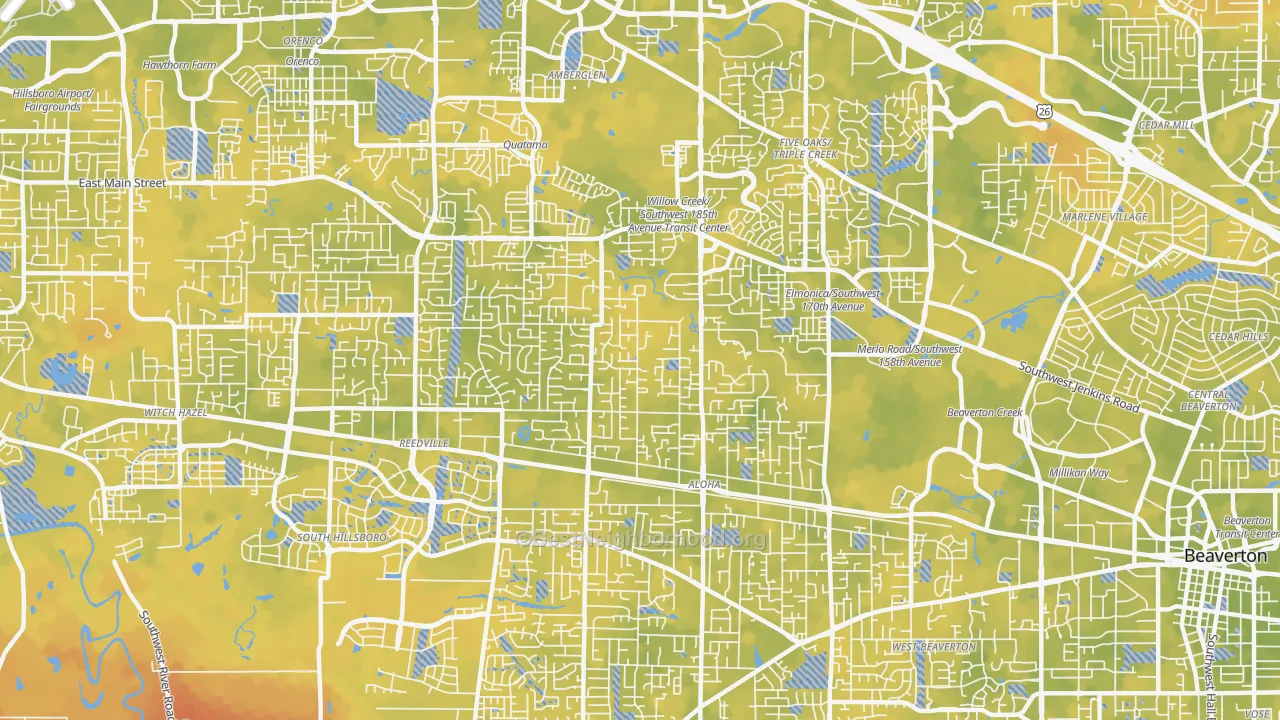 Bike Grade map of 97003, OR