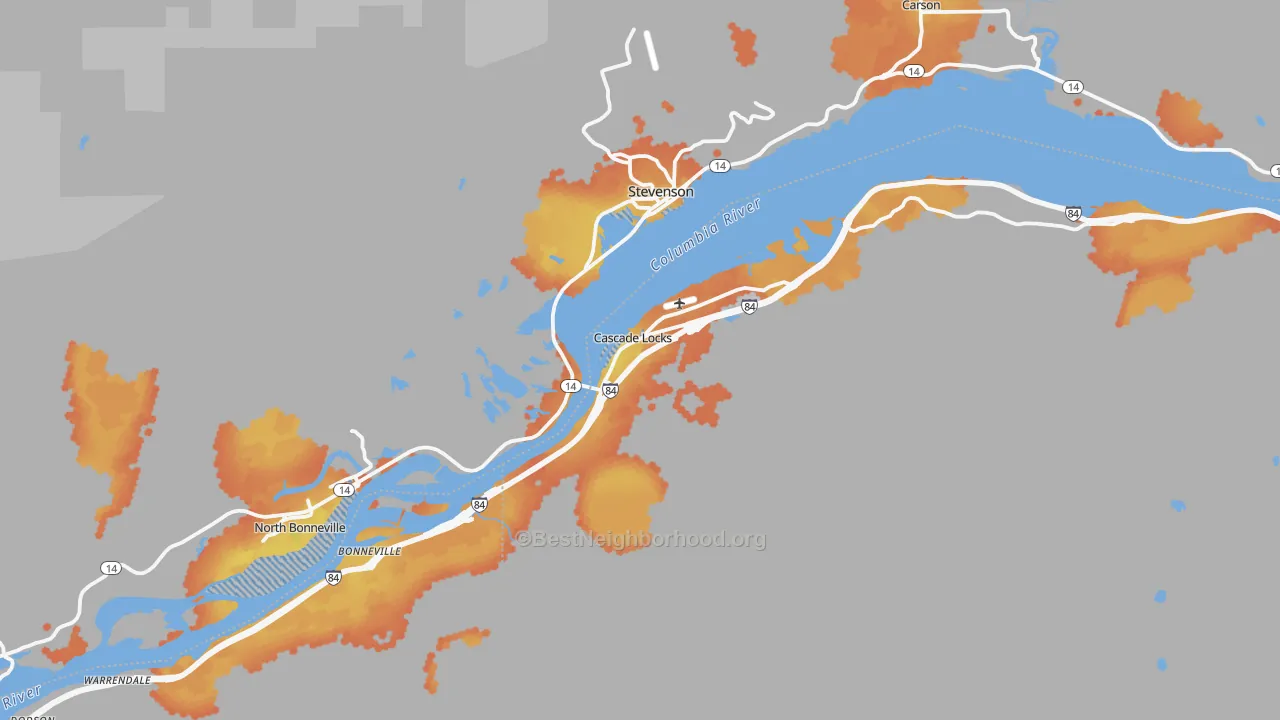 Bike Grade map of 97014, OR