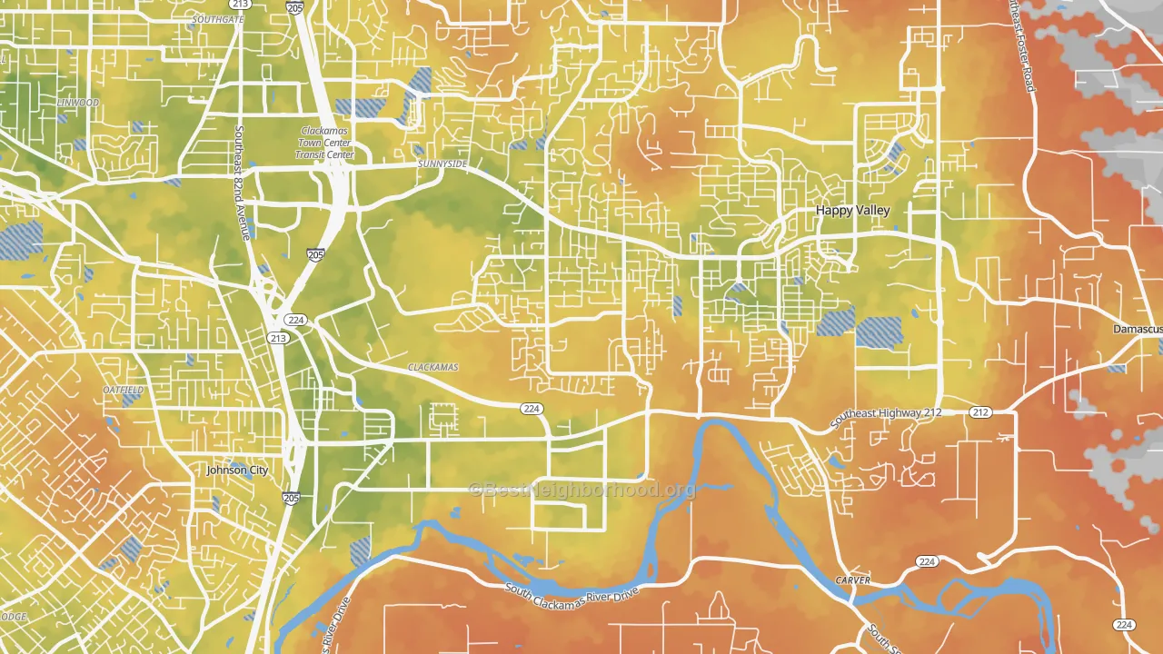 Bike Grade map of 97015, OR