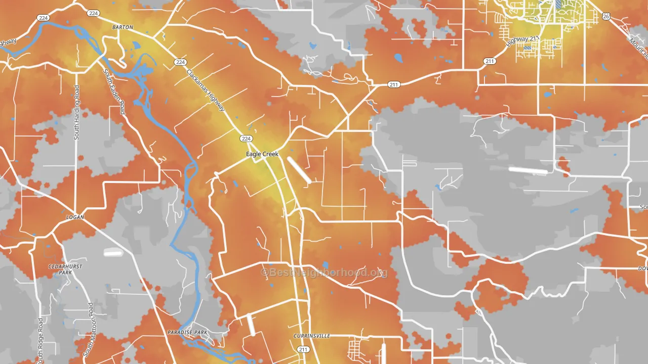 Bike Grade map of 97022, OR