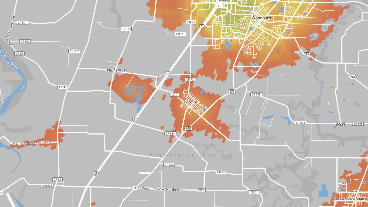 Bike Grade map of 97026, OR