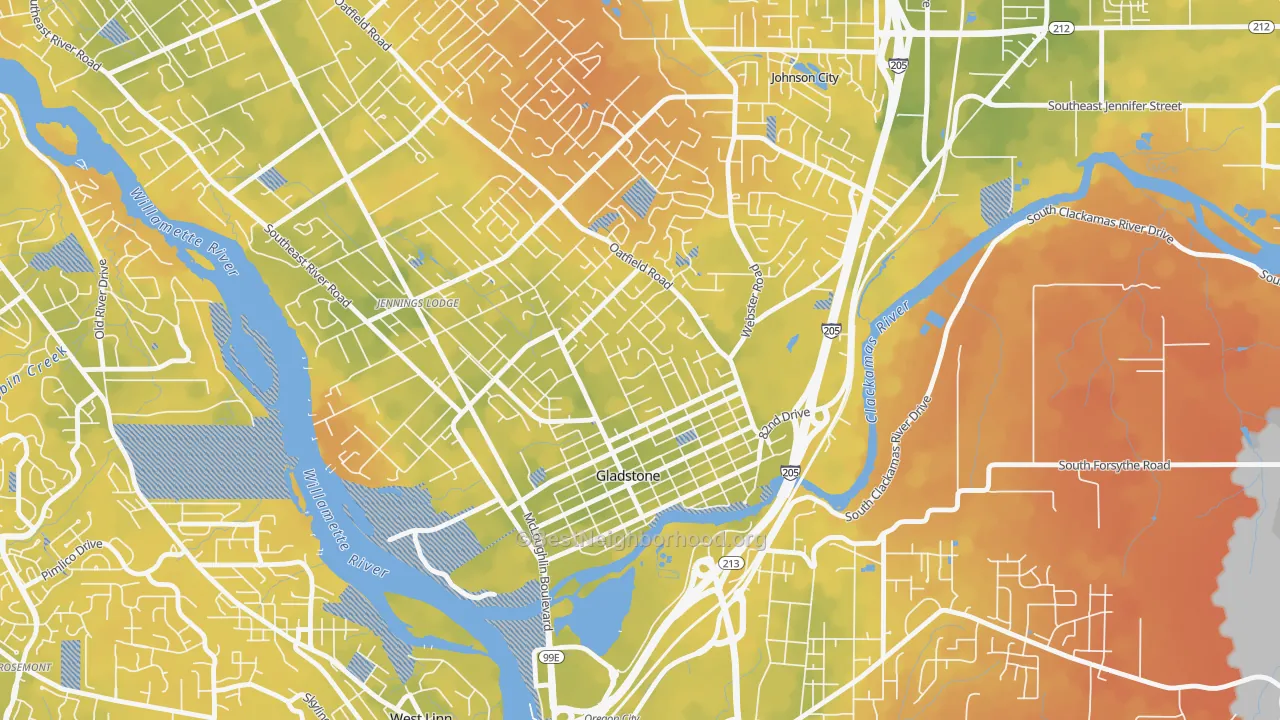 Bike Grade map of 97027, OR