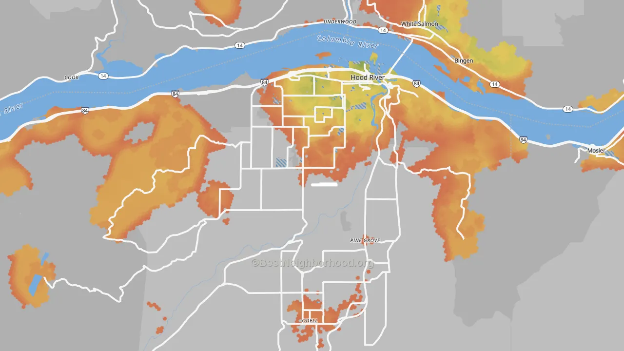 Bike Grade map of 97031, OR