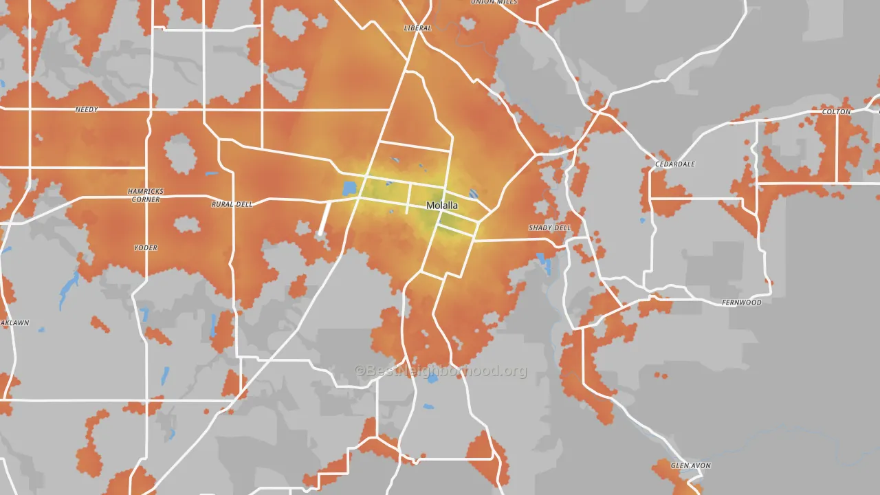 Bike Grade map of 97038, OR