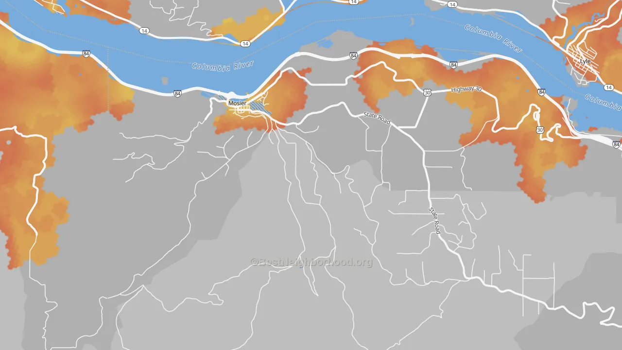 Bike Grade map of 97040, OR