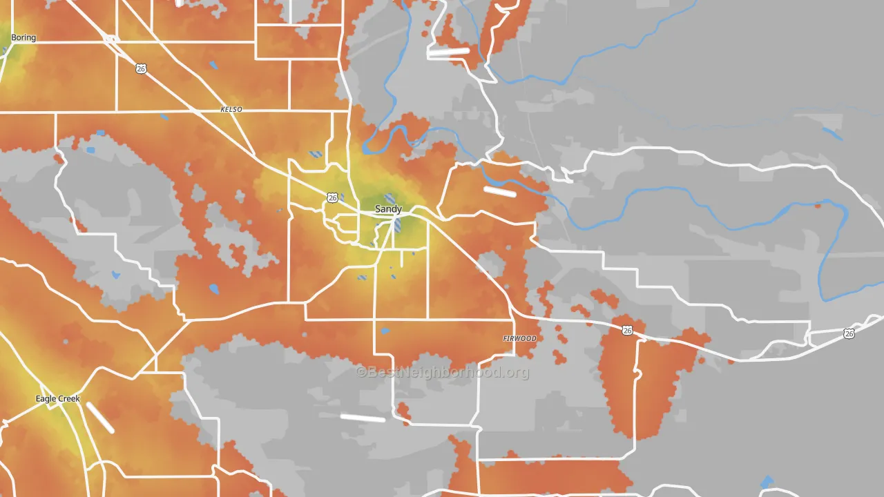 Bike Grade map of 97055, OR