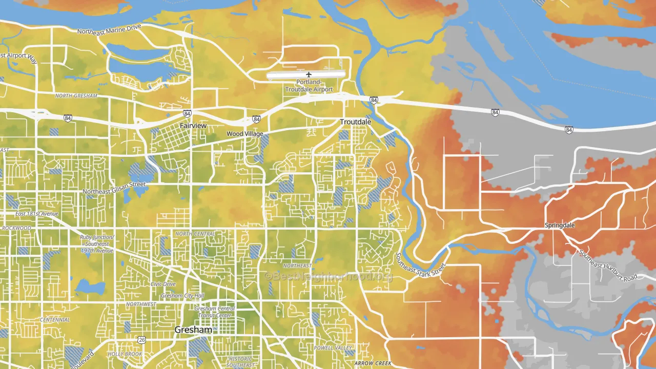 Bike Grade map of 97060, OR