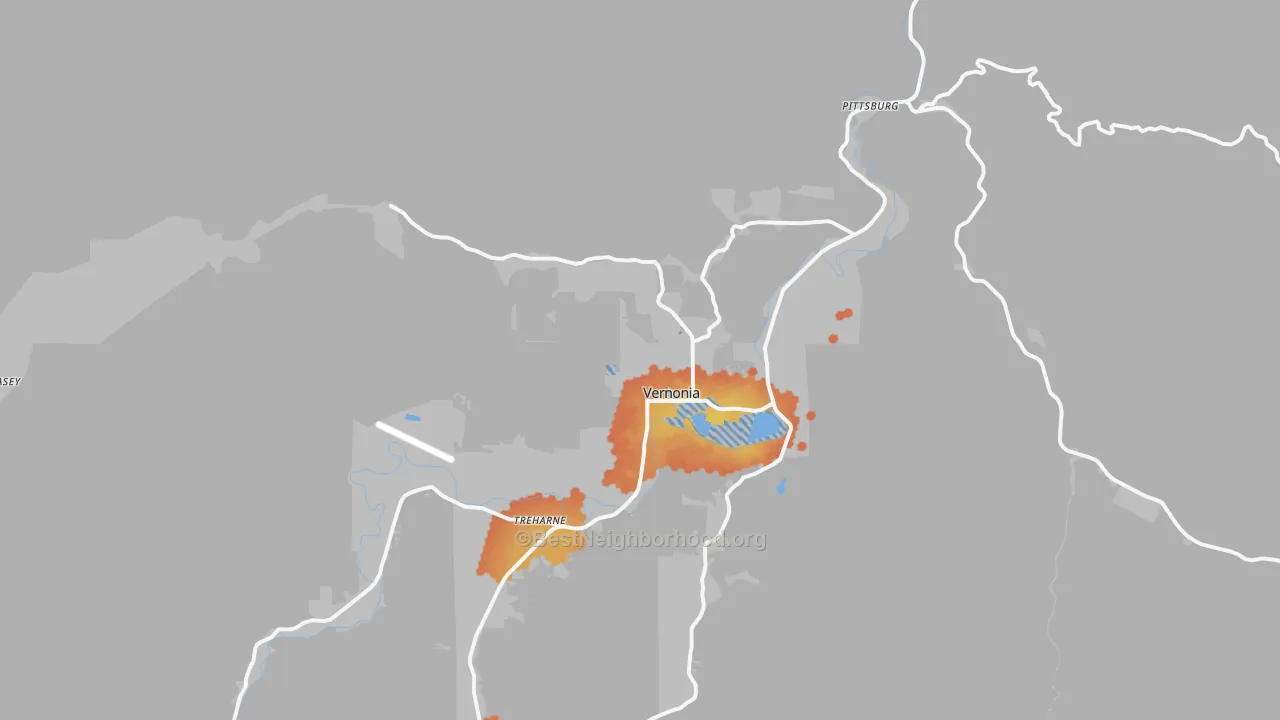 Bike Grade map of 97064, OR