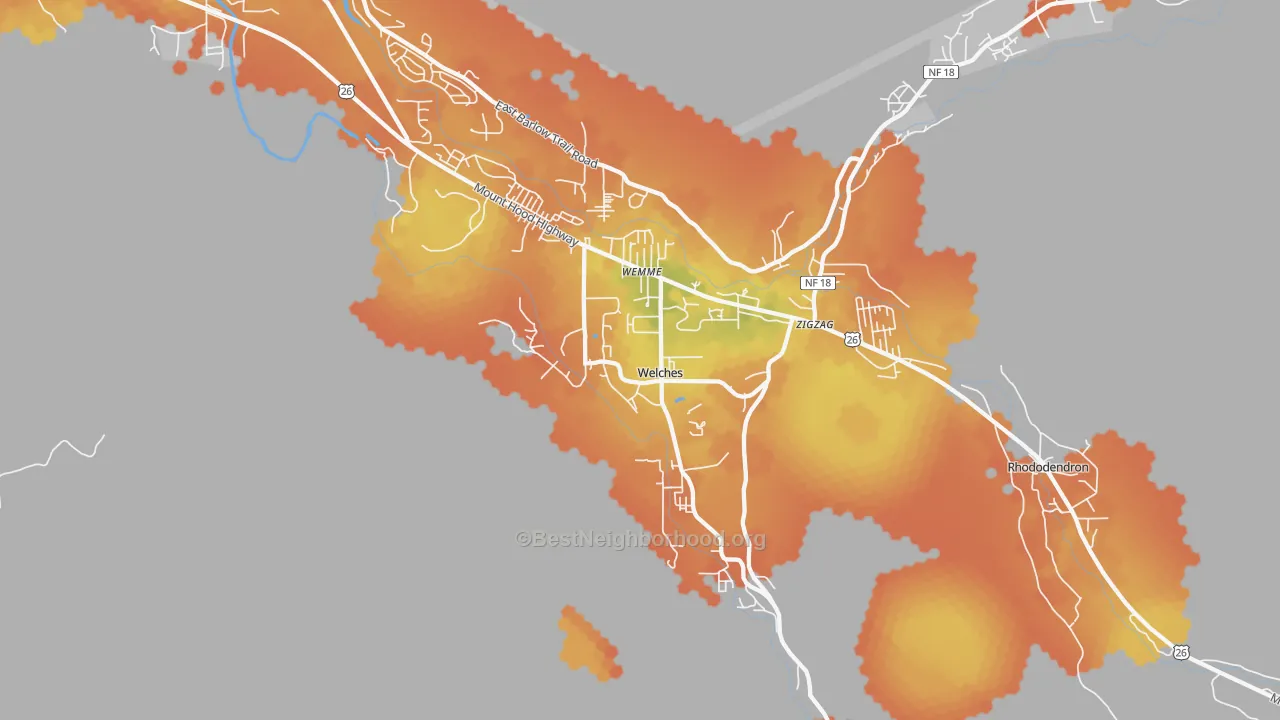 Bike Grade map of 97067, OR