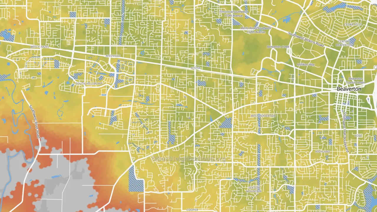 Bike Grade map of 97078, OR
