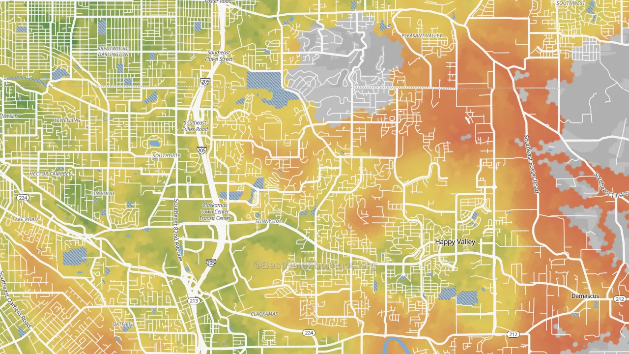 Bike Grade map of 97086, OR