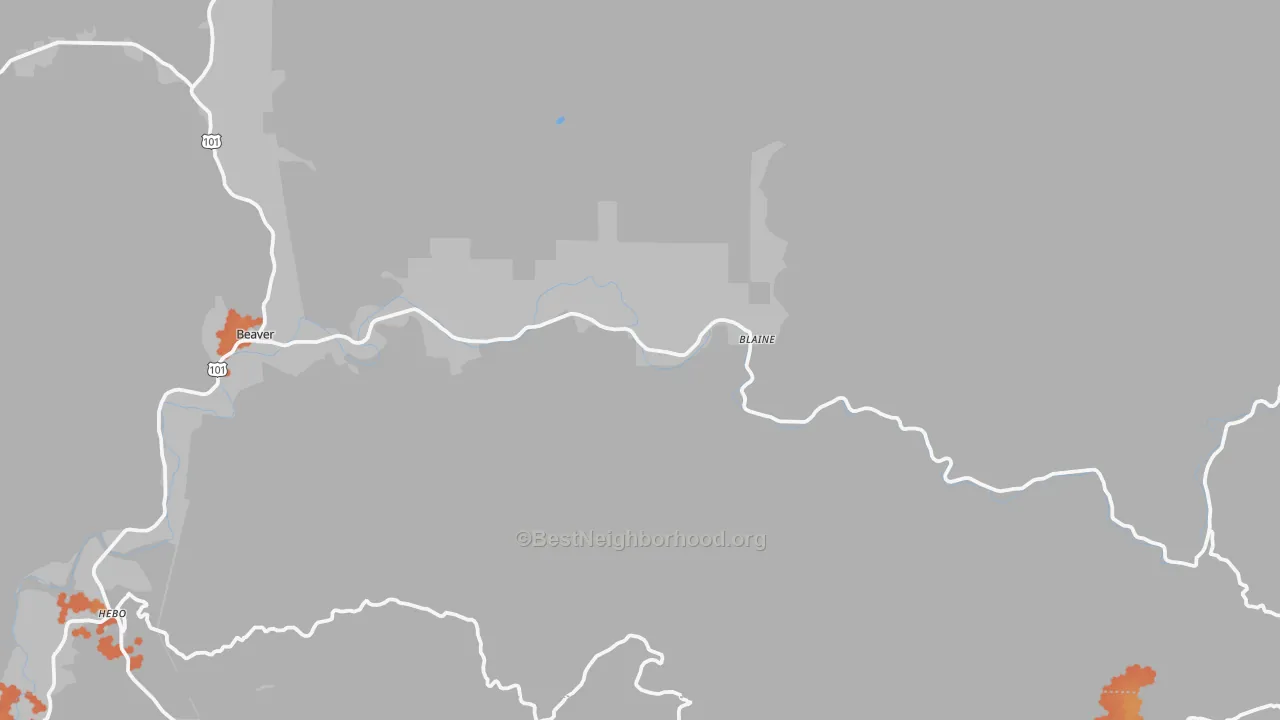 Bike Grade map of 97108, OR