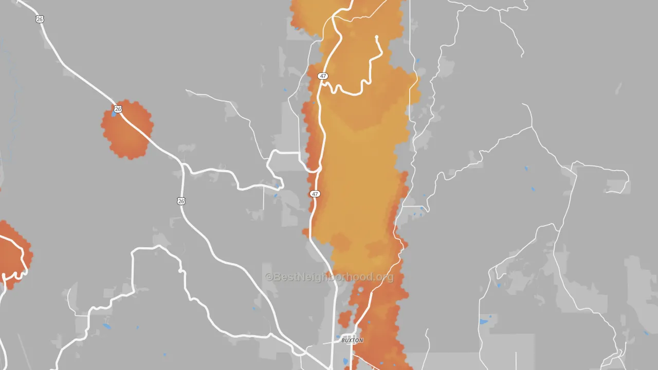 Bike Grade map of 97109, OR