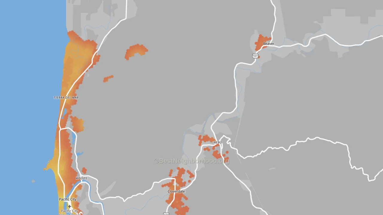 Bike Grade map of 97112, OR