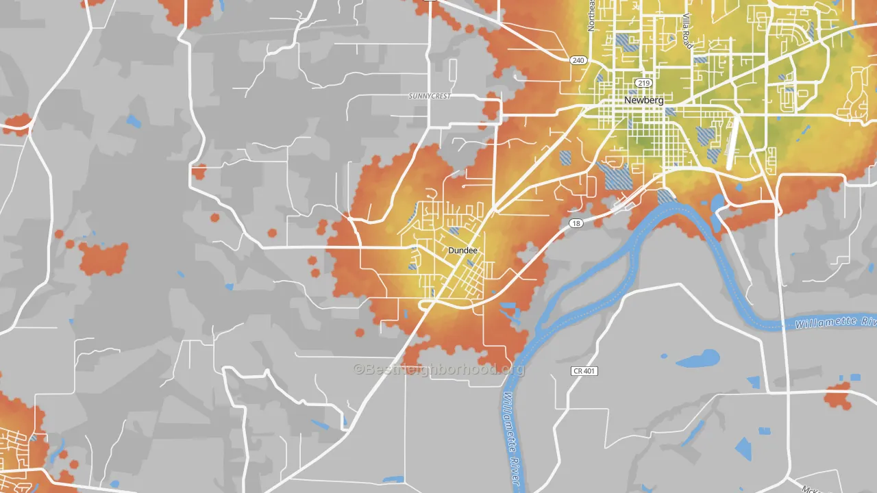 Bike Grade map of 97115, OR