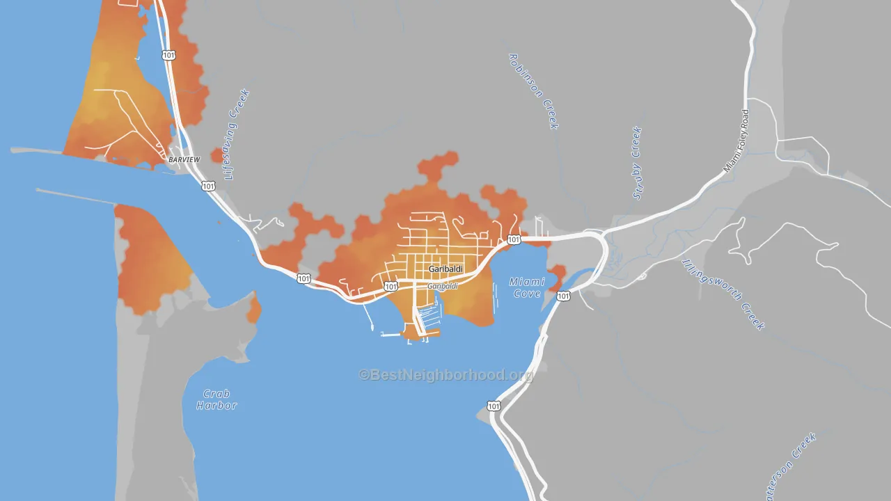 Bike Grade map of 97118, OR