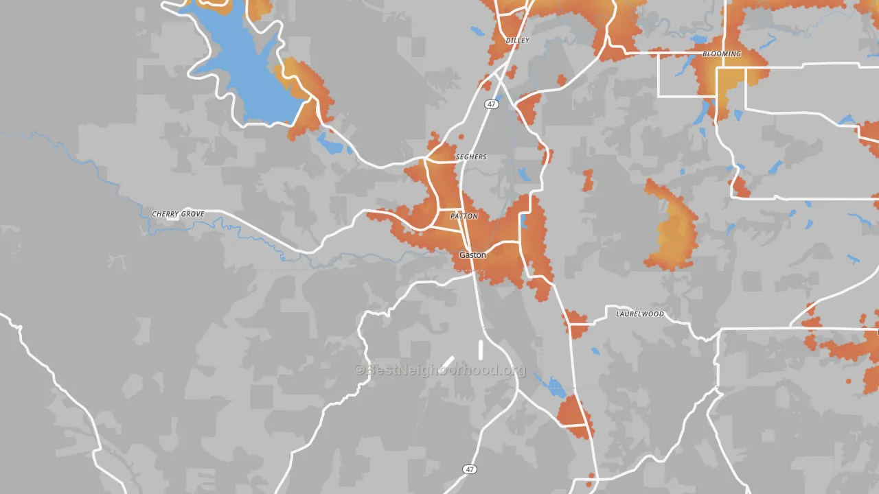 Bike Grade map of 97119, OR