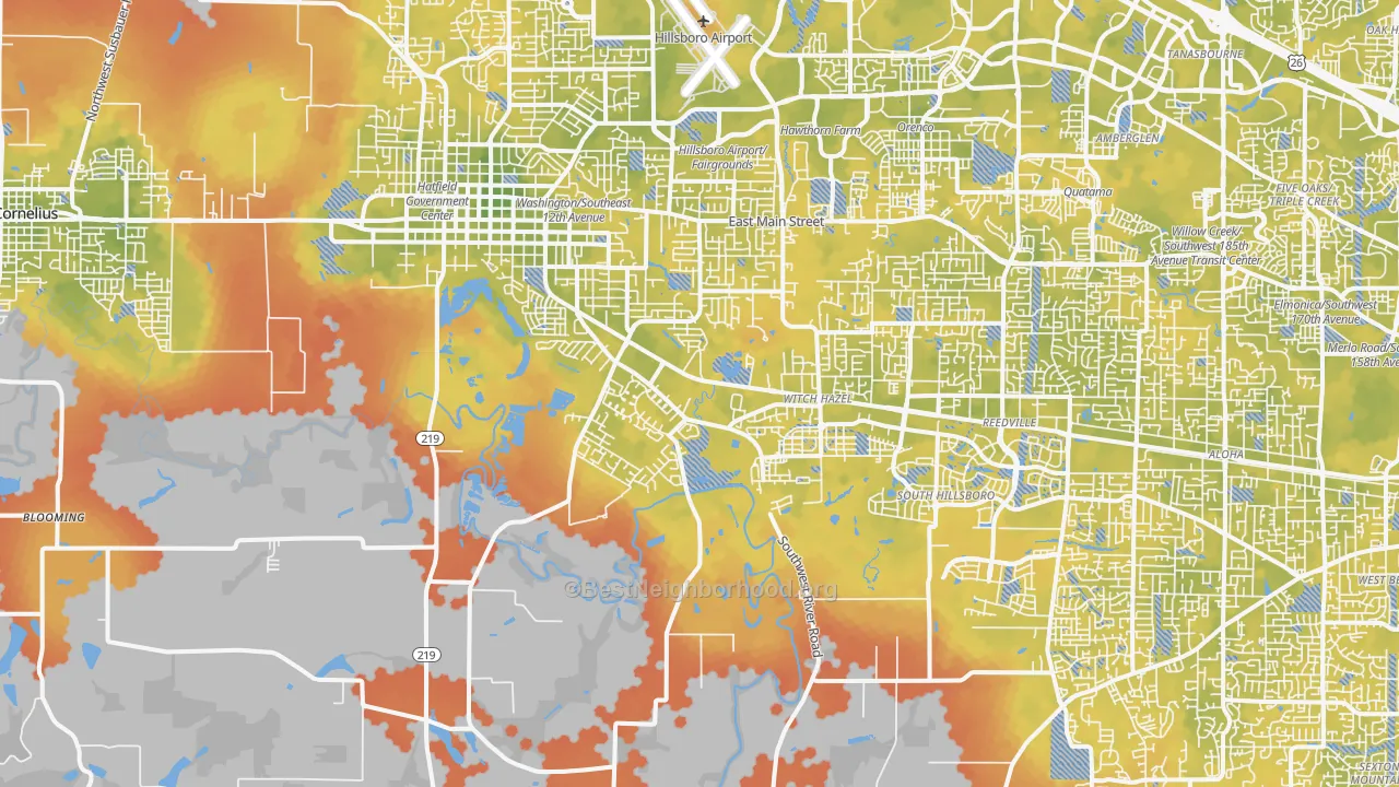 Bike Grade map of 97123, OR