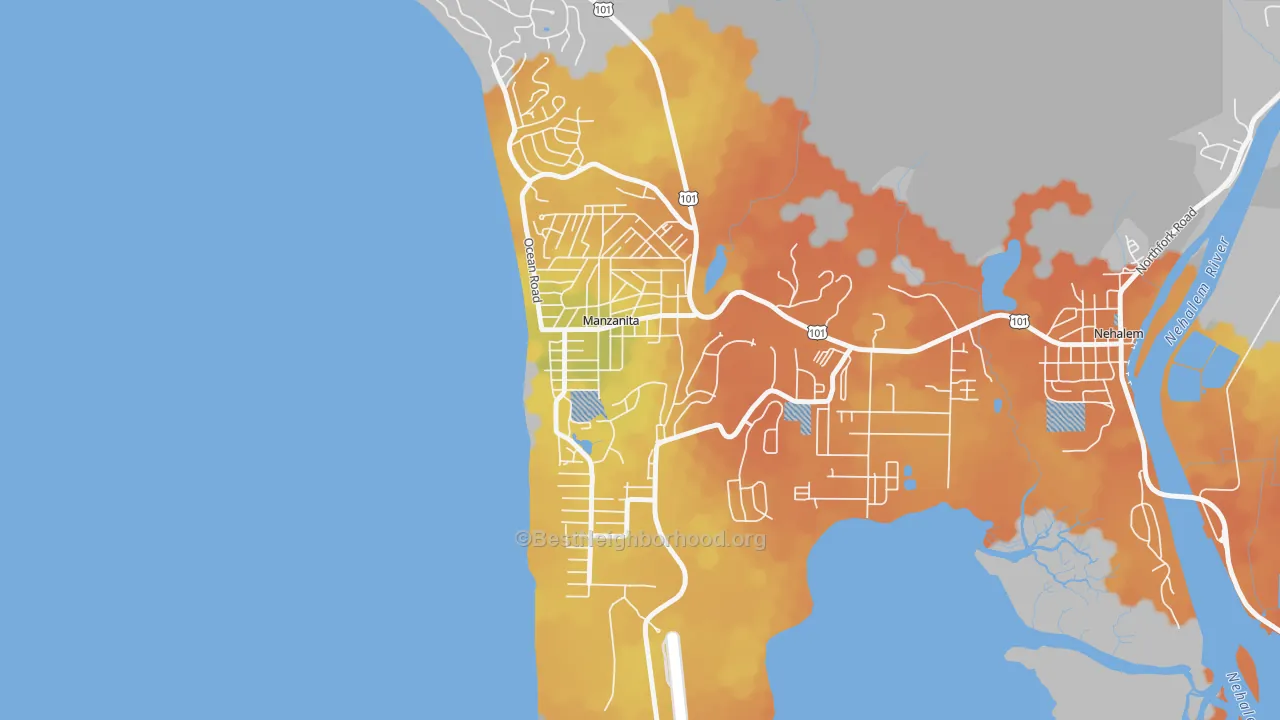 Bike Grade map of 97130, OR