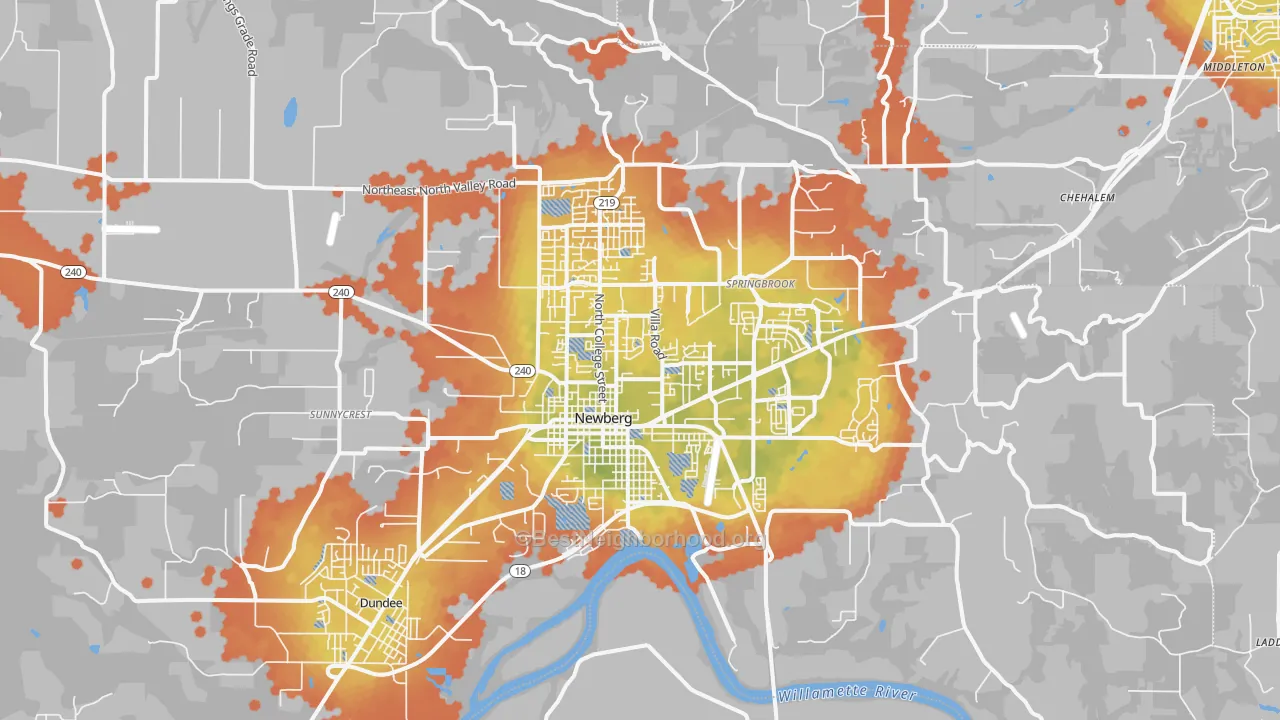 Bike Grade map of 97132, OR