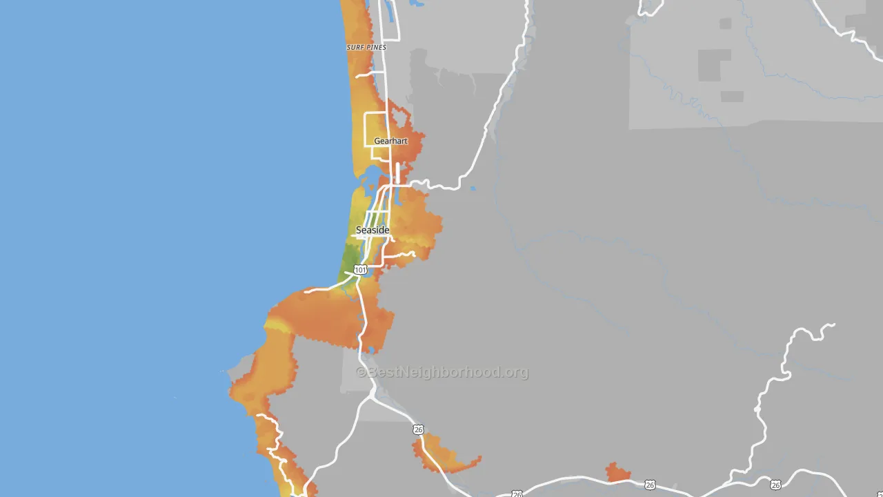 Bike Grade map of 97138, OR