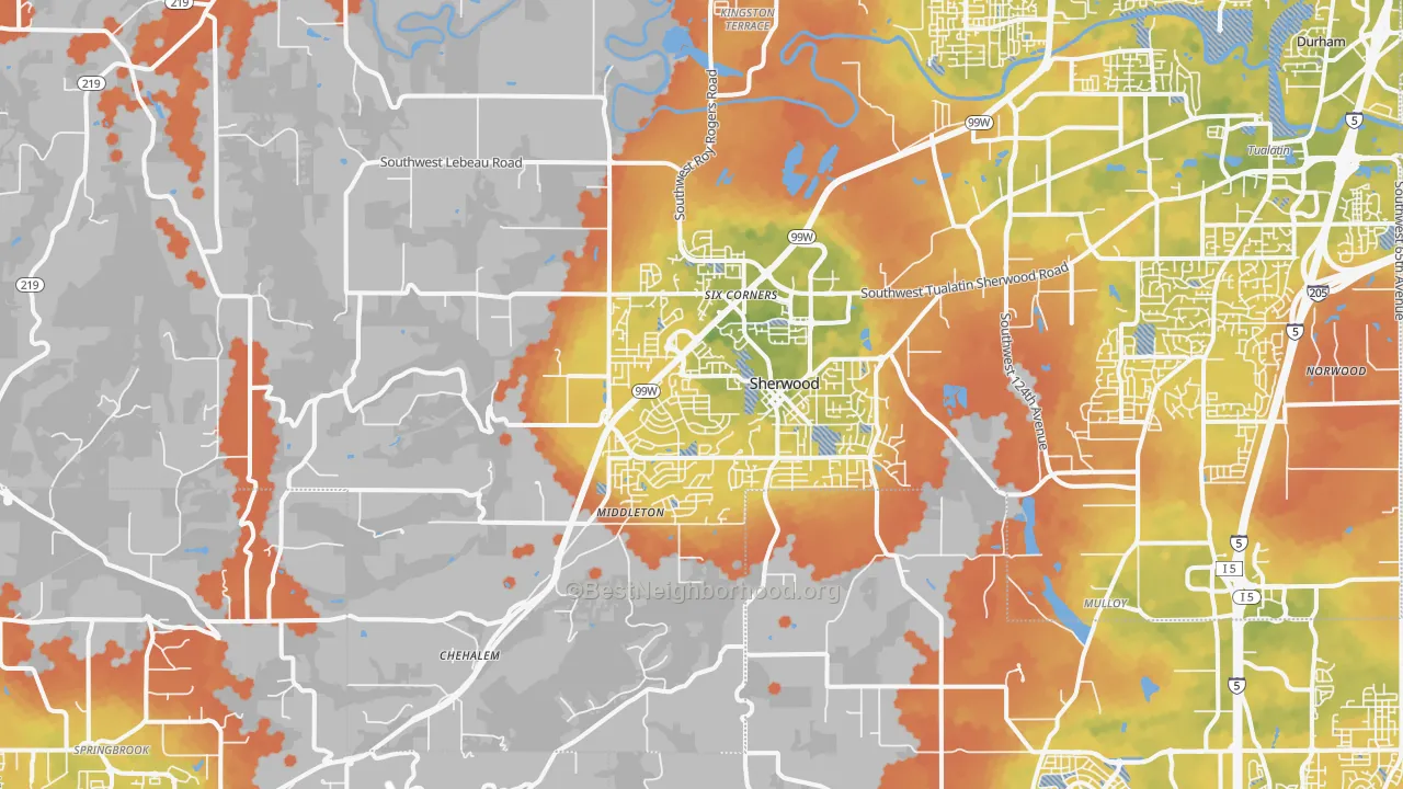 Bike Grade map of 97140, OR