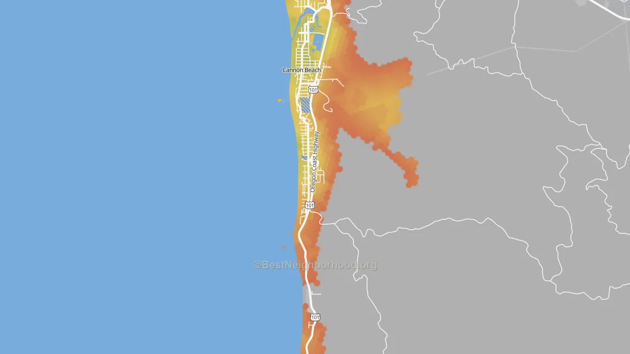 Bike Grade map of 97145, OR
