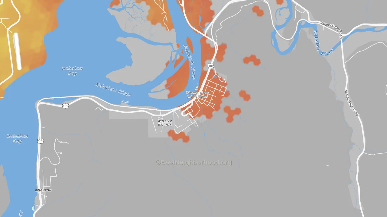 Bike Grade map of 97147, OR