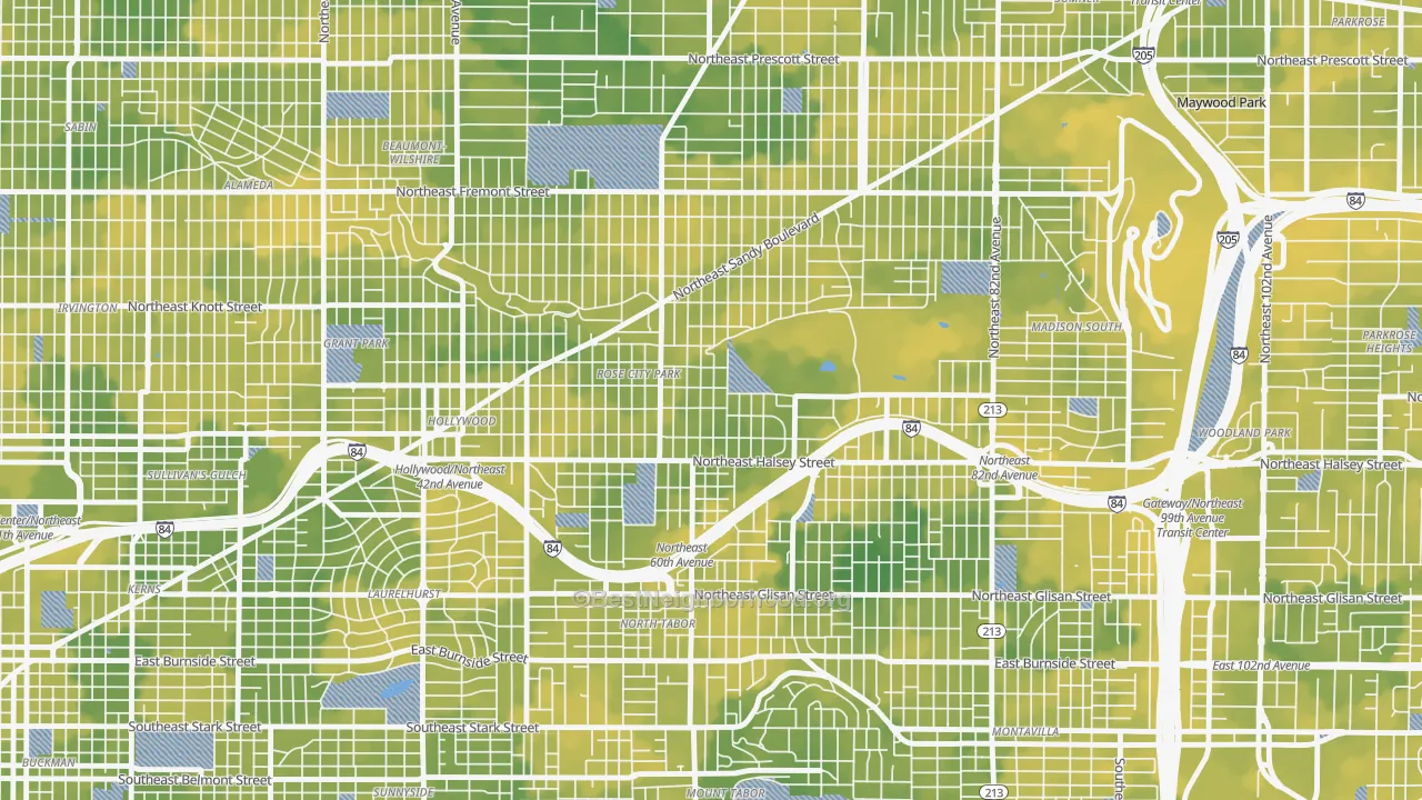 Bike Grade map of 97213, OR