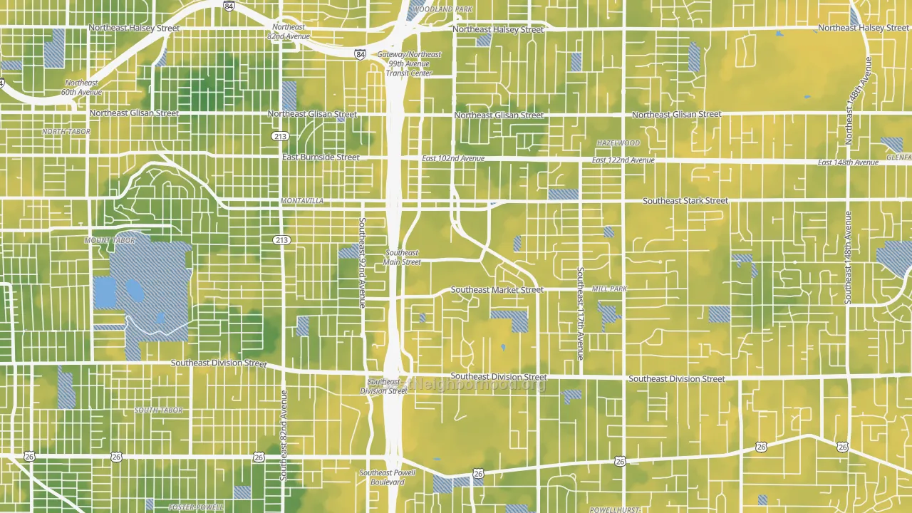 Bike Grade map of 97216, OR
