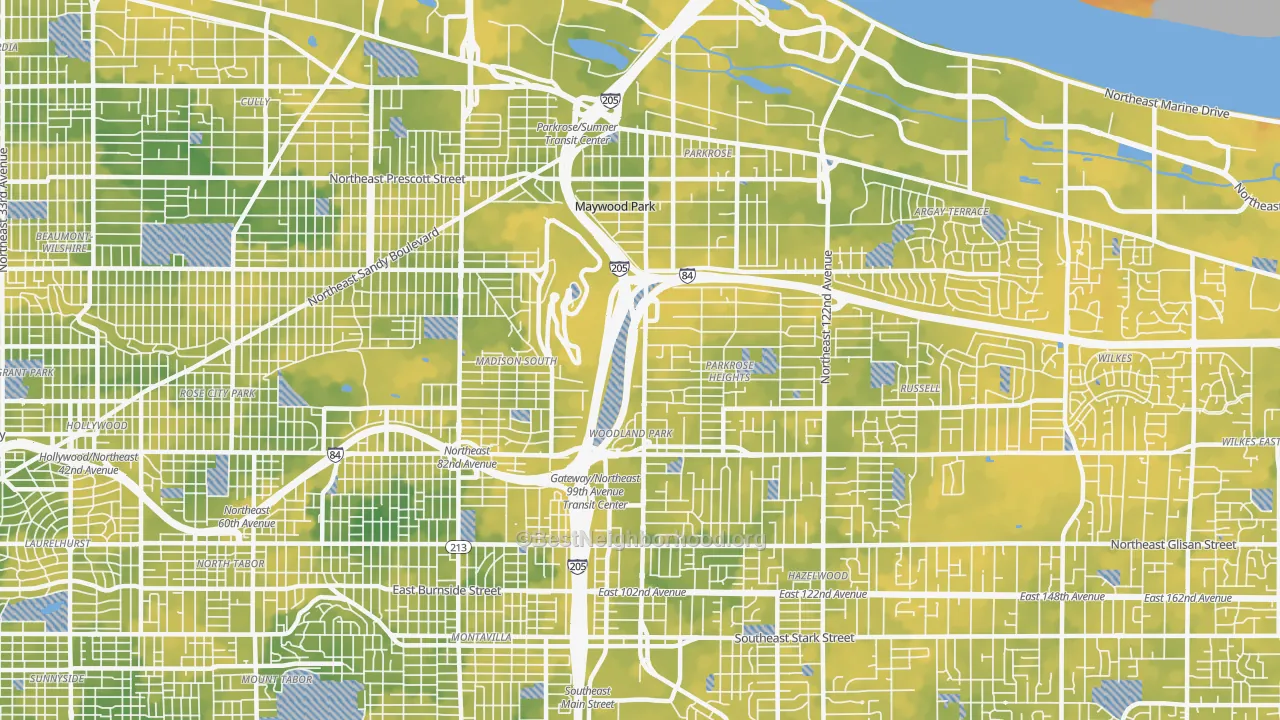 Bike Grade map of 97220, OR