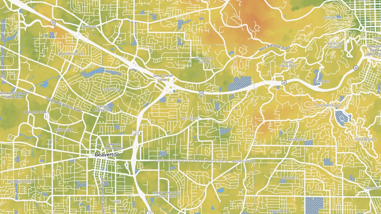 Bike Grade map of 97225, OR