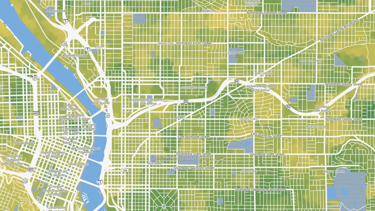 Bike Grade map of 97232, OR