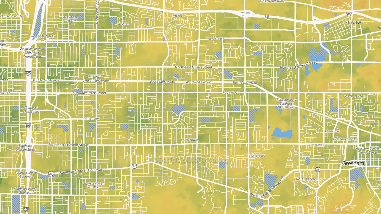 Bike Grade map of 97233, OR
