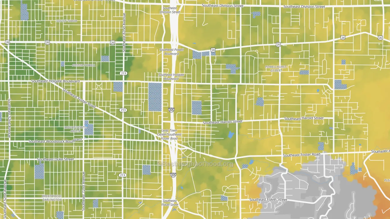 Bike Grade map of 97266, OR