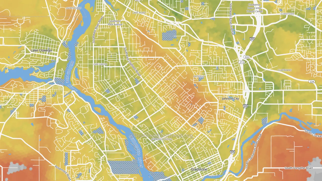 Bike Grade map of 97267, OR